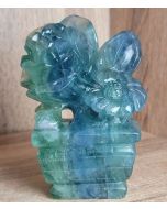 Blue Green Stone Flower 10x5 cm