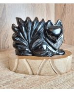 Rare black crystal nine-tailed fox 5x6 cm