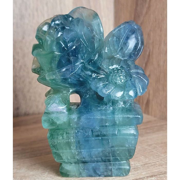 Blue Green Stone Flower 10x5 cm